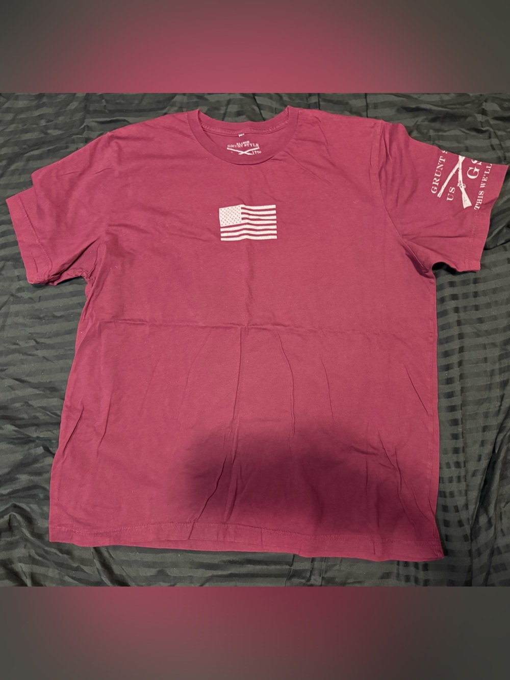 Grunt Style American Flag Pocket Graphic T-Shirt